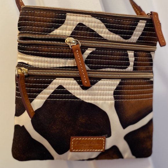 Dooney and Bourke Giraffe Triple Zipper Crossbody Bag - Picture 1 of 3